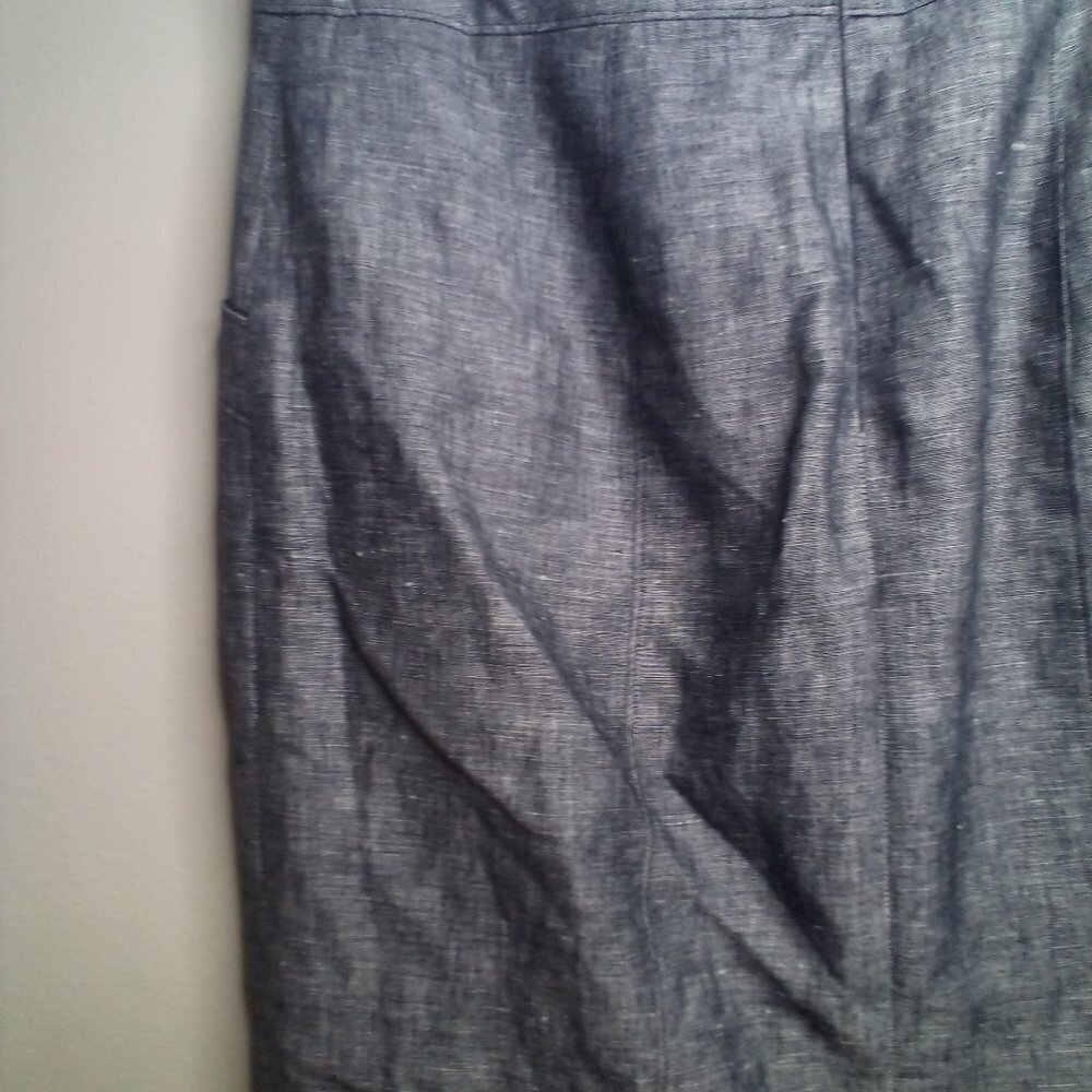 Ann Taylor Skirt 6 Linen Blend Fully Lined Gray - Picture 2 of 13